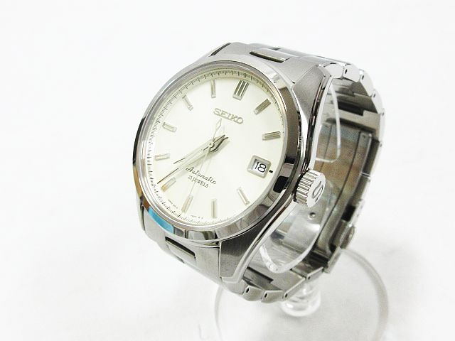 ■ 美品 稼働品 SEIKO セイコー メカニカル デイト 裏スケ 23石 自動巻 オートマチック 腕時計 SARB035 6R15-00C1 アイボリー文字盤 ★2453_画像3