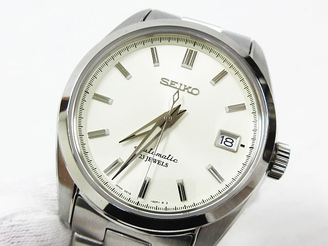 ■ 美品 稼働品 SEIKO セイコー メカニカル デイト 裏スケ 23石 自動巻 オートマチック 腕時計 SARB035 6R15-00C1 アイボリー文字盤 ★2453_画像1