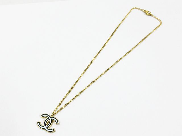 ■ ヴィンテージ CHANEL シャネル 02A ネックレス ロゴ ココマーク ブラック ゴールド アクセサリー レディース ★2467_画像8