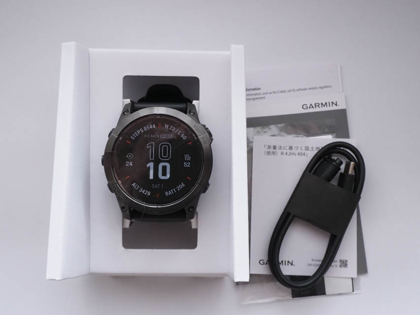 ■極美品■ 購入日証明領収書有・2024年1月購入品、GARMIN fenix 7X Pro Sapphire Dual Power Ti Carbon Gray / Black 010-02778-52_画像7