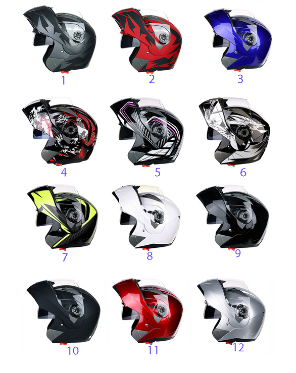 バイク ヘルメット フルフェイス フリップアップ メンズ レディース シールド付き 12色サイズ選択可能_画像6