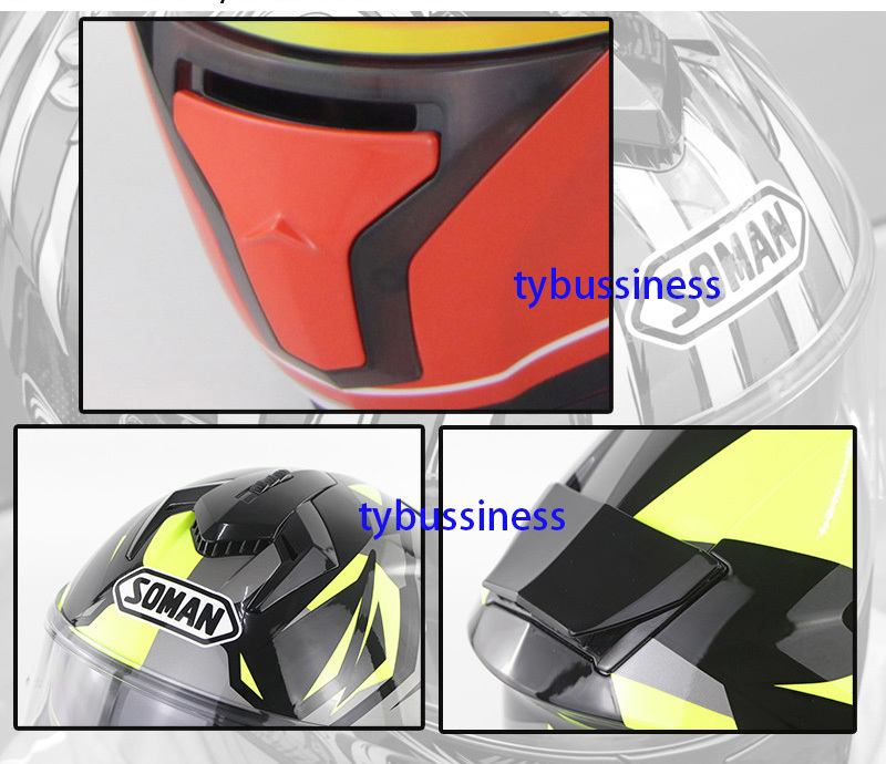 新しい オートバイレーシングヘルメット男性と女性デュアルレンズフルフェイスヘルメット SM961ECE 標準_画像8