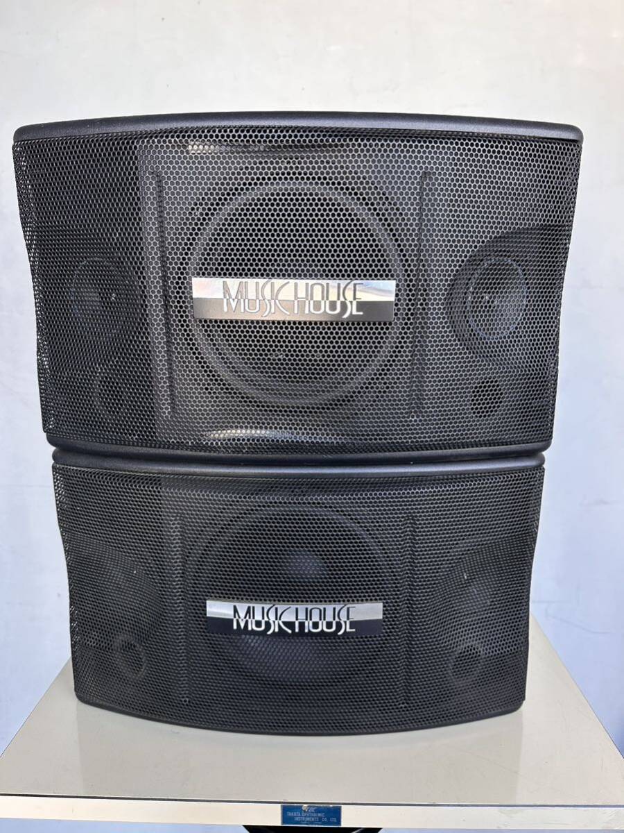 【中古】500W ３WAY スピーカー MUSIC HOUSE MODEL KO-832 左右セット 業務用スピーカー 天吊 カラオケの画像1