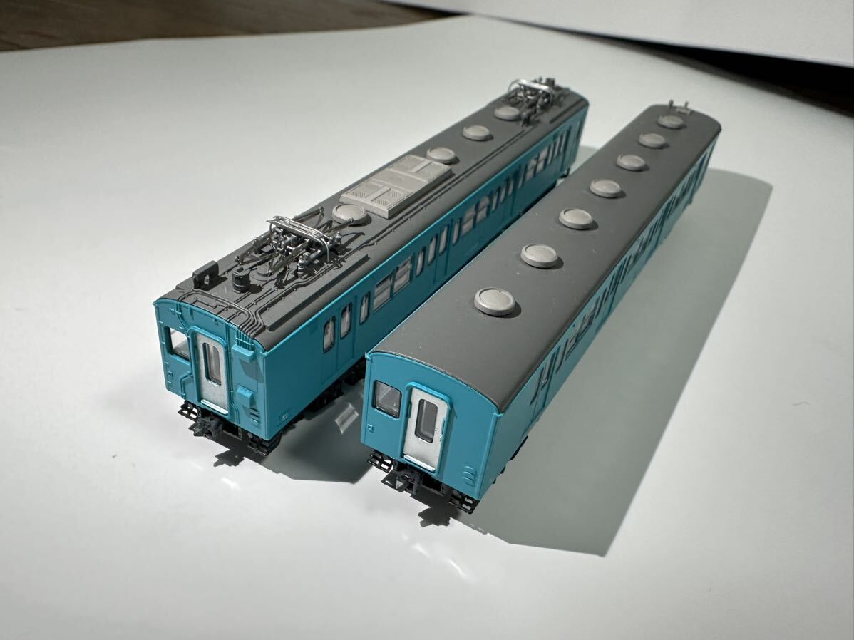 【ライト点灯加工品】 鉄道コレクション 鉄コレ JR 105系 桜井線・和歌山線 (パンタグラフ増設車・青色) 2両セット_画像4