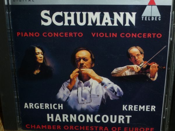 アルゲリッチ、クレーメル＆アーノンクール シューマン ピアノ、バイオリン協奏曲 国内盤(TELDEC 初版)の画像1