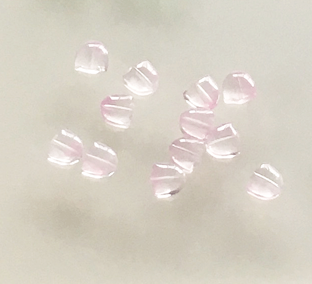 ガラスフラワー/チューリップ【薄ピンク花＋緑葉】10セットで150円の画像2