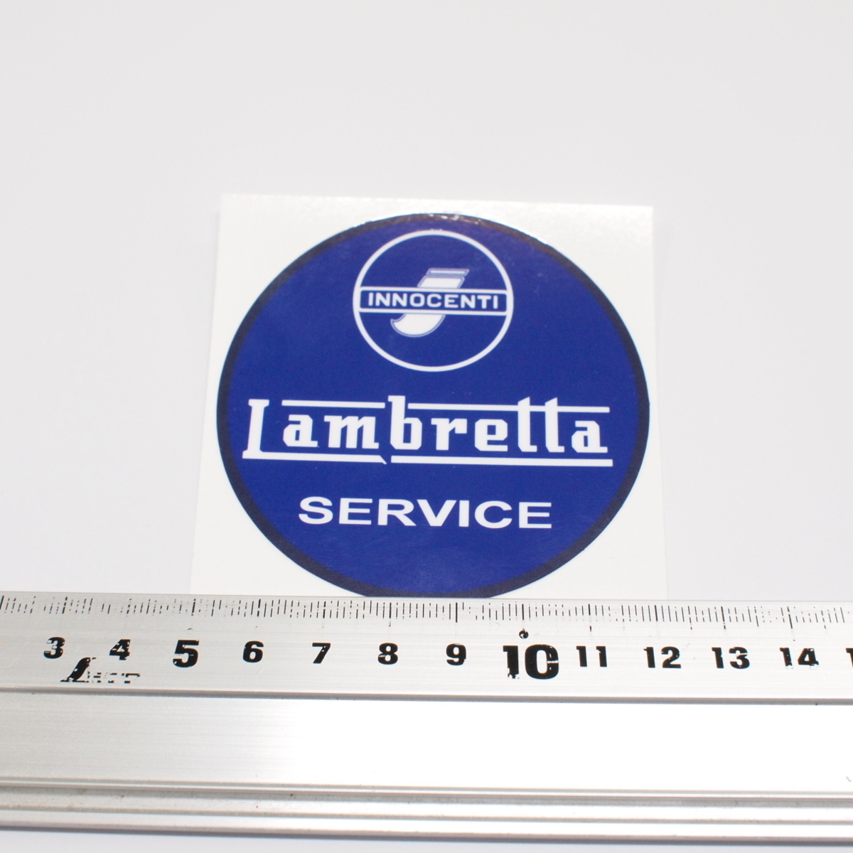 Sticker -LAMBRETTA Innocenti Lambretta Service 75mm- blue ステッカー リプロ品 イノチェンティ LI/TV/SX/GP/DL デカール_画像2