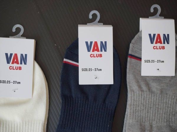 * бесплатная доставка!VAN JAC SINCE 1954 VAN CLUB под ногами. спорт Like /VAN Logo & линия вышивка лодыжка носки три пар комплект *