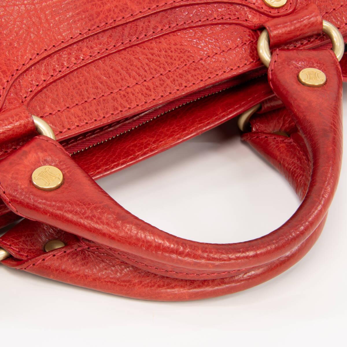 【全額返金保証・送料無料・良品】セリーヌ・ハンドバッグ(ブギーバッグ・人気・レア・珍しい・赤・レッド・鞄・バック・E316)