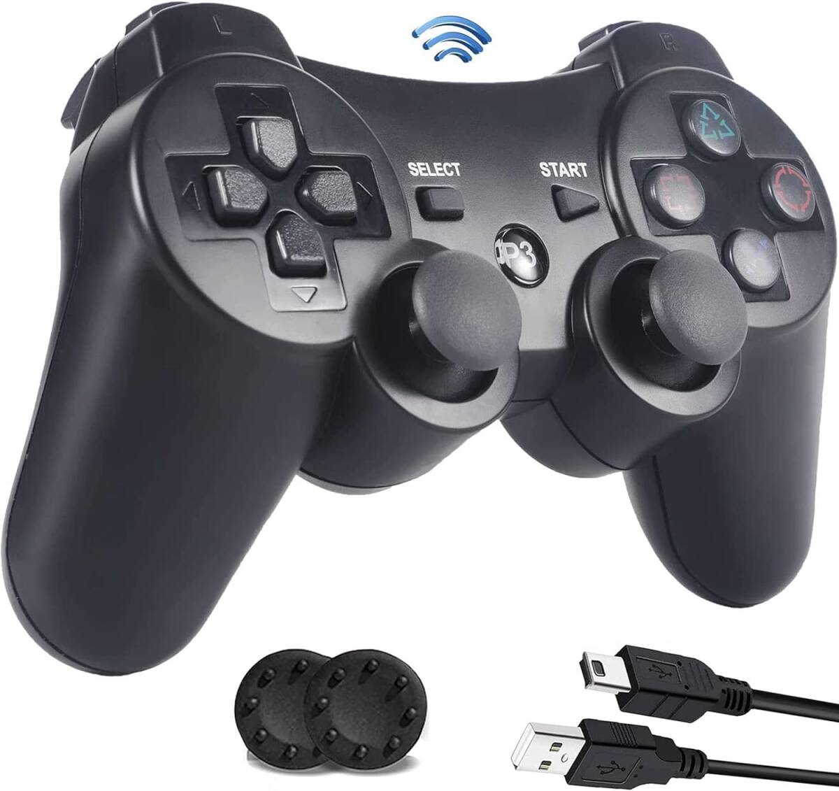  черный PS3 контроллер [2022 выше комплектация версия ]DUALSHOCK3 для контроллер Bluetooth колебание функция 