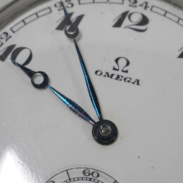 懐中時計 OMEGA オメガ cal.38.5L.T1 手巻き スモセコ アラビア 不動 の画像4
