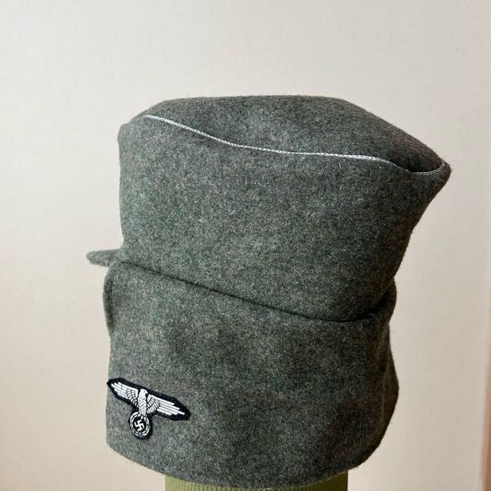 武装親衛隊 m43規格帽 将校用 58cm フィールドグレー制帽 ドイツ軍 親衛隊 ナチス 第二次世界大戦 ww2 帽子の画像7