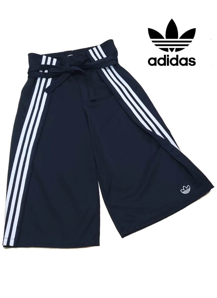 未使用【アディダス】adidas ハーフ ガウチョパンツ(L)ブラック 定価6,589円 GN3167 タグ付きの画像6