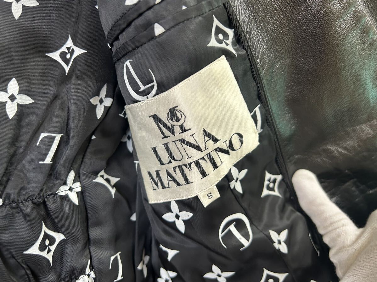 LUNA MATTINO ルナ・マティーノ ケープラムレザー ジャケット 豪華装飾 サイズS ブラック_画像9