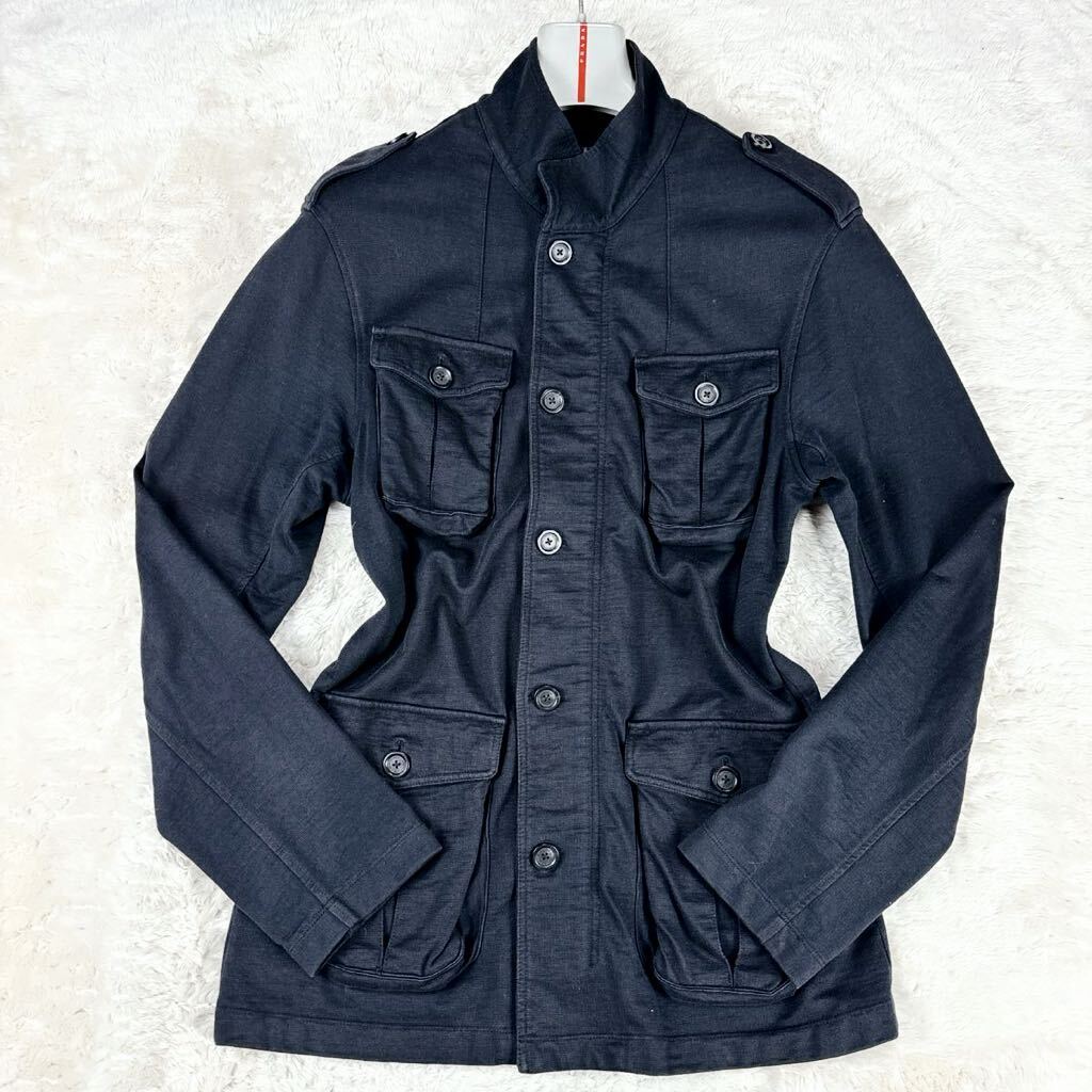 1円 美品 XL.LL~L バーバリーブラックレーベル BURBERRYBLACKLABELサファリジャケットミリタリージャケットブルゾンロゴボタンメンズ3_画像2