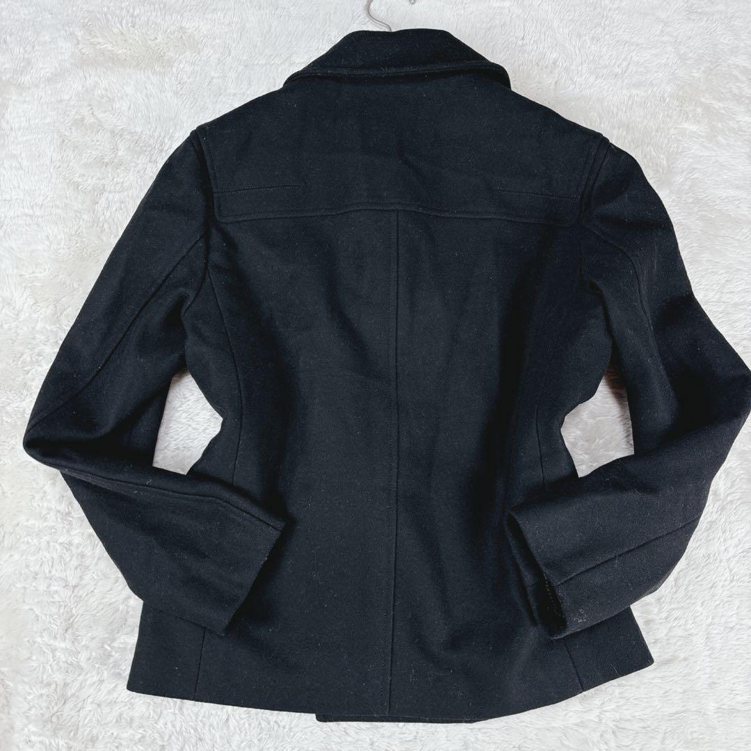 極美品 Sサイズ ディオールオム Dior Homme メルトン ウール ショート ピーコート ジャケット ブラック 44_画像3