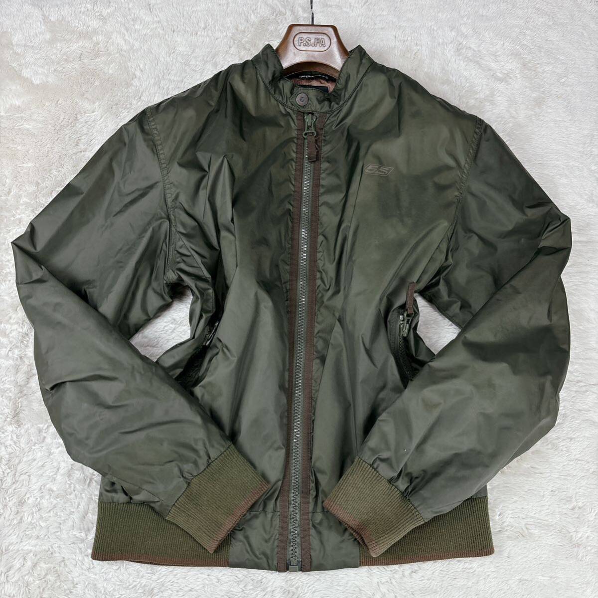 1円 美品 2XL.XXL~XL.LL 55DSL fiftyfivedsl DIESEL ディーゼルMA-1 フライトジャケットブルゾンキルティングジップアップメンズカーキ_画像2