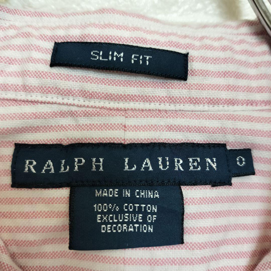 B211【RALPH LAUREN】長袖シャツ【レディースXS相当】ストライプ_画像9