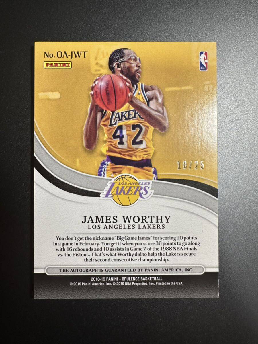 Panini 18-19 Opulence James Worthy 18/25 直筆サインカード NBA の画像3