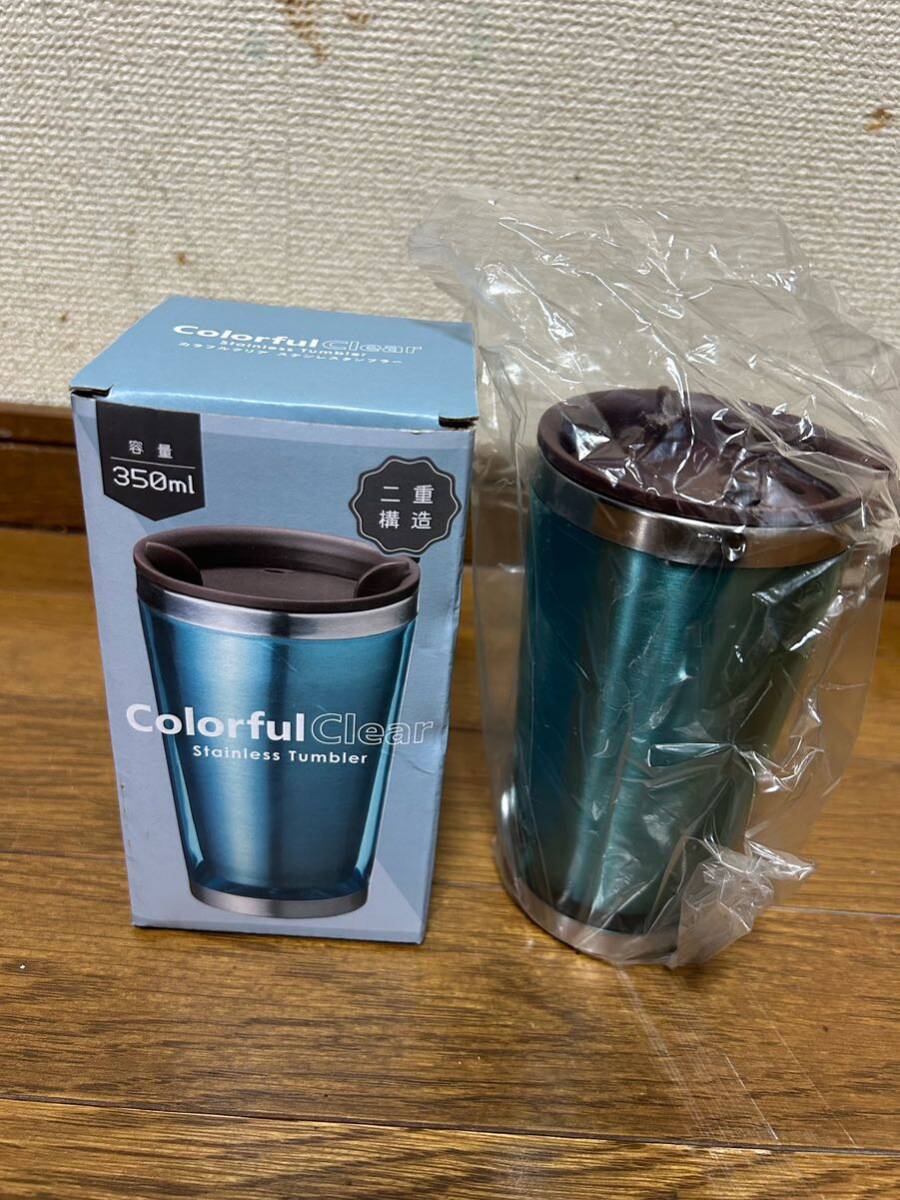  colorful clear stainless steel tumbler 350ml( blue )