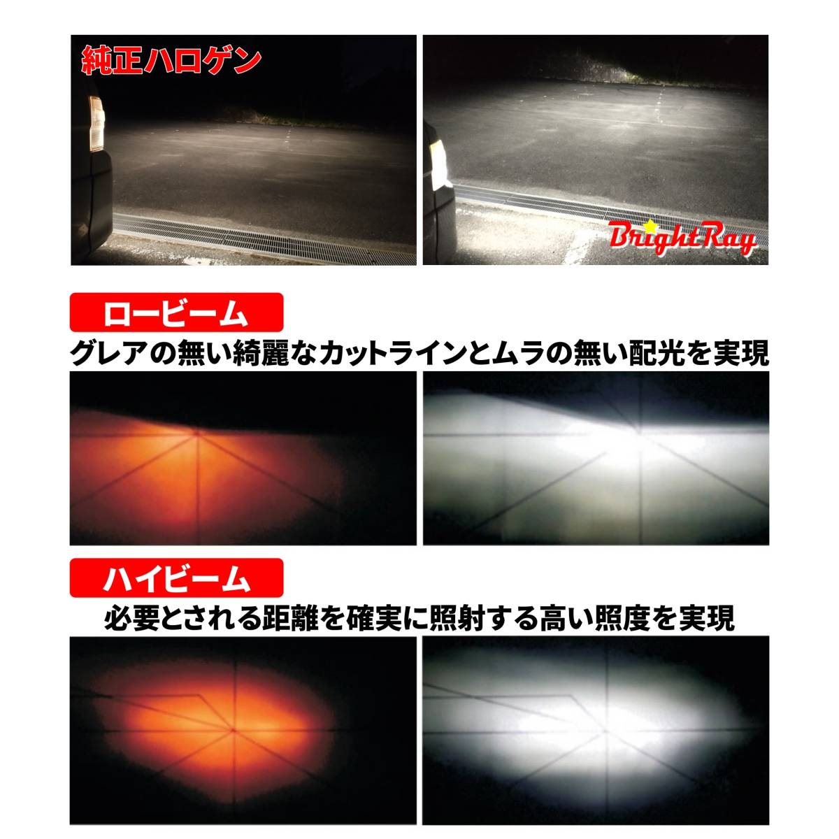 送料無料 2年保証 三菱 ミニキャブトラック ミニキャブミーブ U61T U62T U68T DS16T BrightRay LED ヘッドライト H4 Hi/Lo 6000K 車検対応の画像4