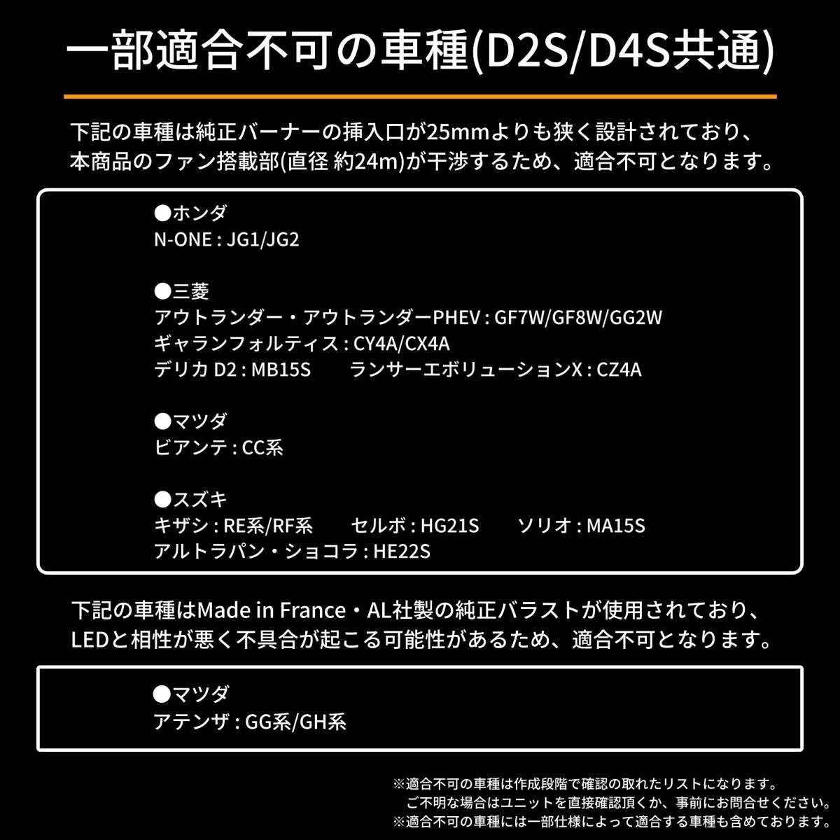 送料無料 1年保証 スバル レガシィツーリングワゴン BR系 後期 BR9 BRG BRM (H24.5-H26.10) 純正HID用 BrightRay D2S LED ヘッドライト_画像8