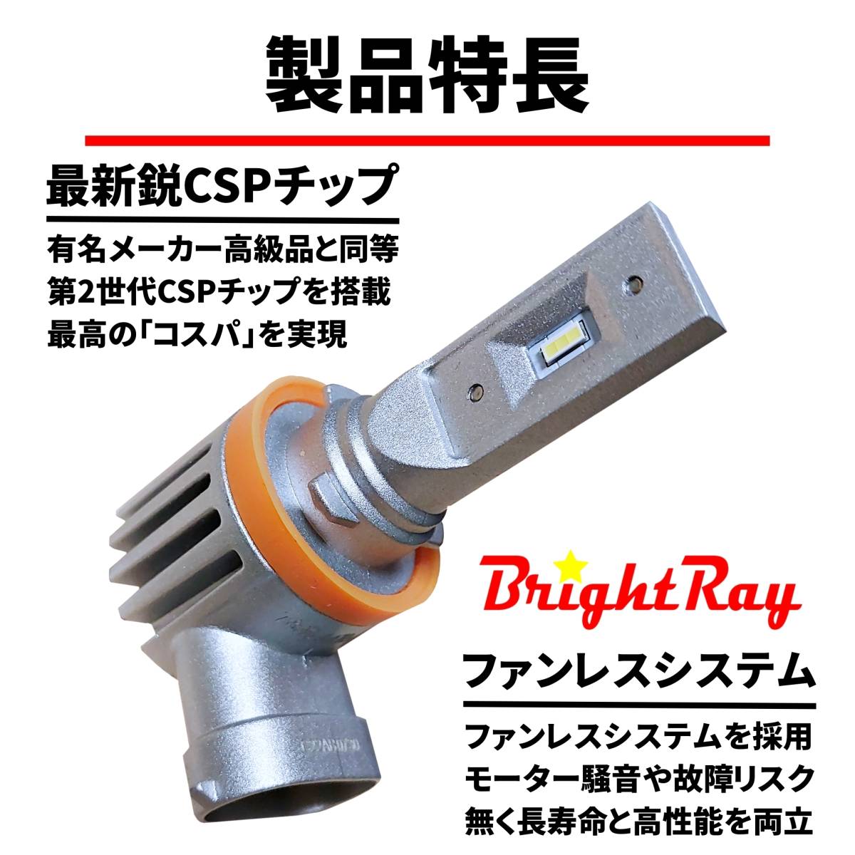 送料無料 2年保証 トヨタ アクア NHP10 MC前 BrightRay LED ヘッドライト ロービーム H11 フォグライト H16 6000K 車検対応_画像5