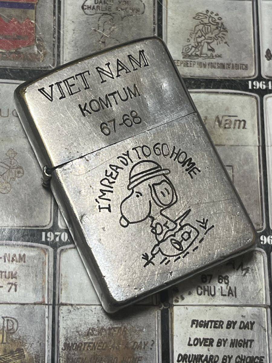 1967 year made Vietnam Zippo -[ Snoopy ] Vintage that time thing military 