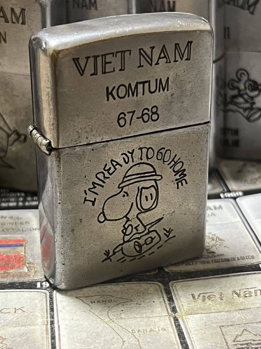 1967 year made Vietnam Zippo -[ Snoopy ] Vintage that time thing military 