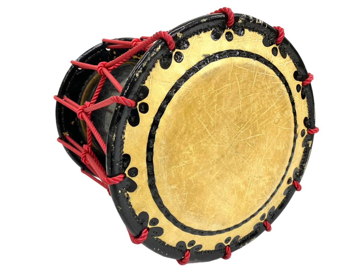 3E2/1* hill rice field shop futoshi hand drum shop * okedo-daiko . futoshi hand drum red cord black trunk Japanese drum traditional Japanese musical instrument percussion instruments 