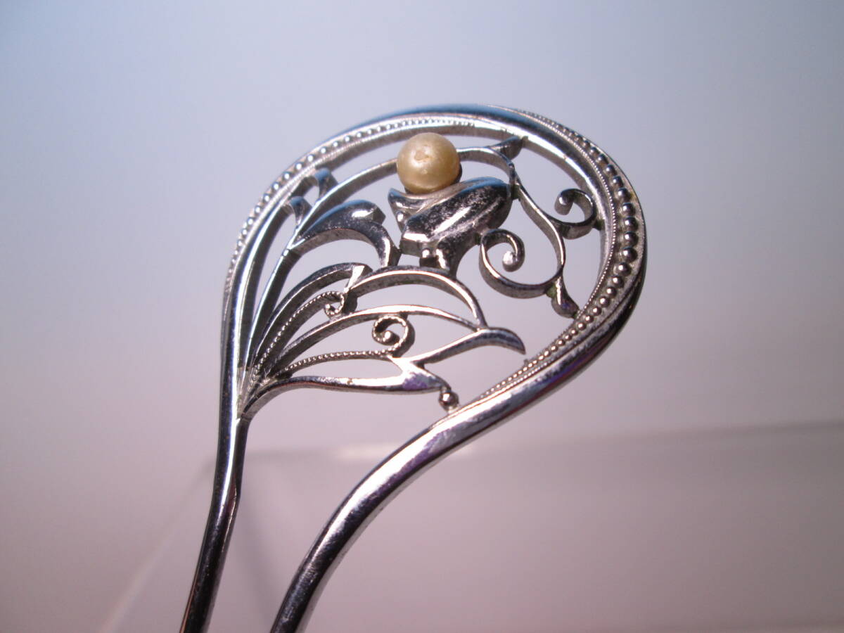 [. month ] antique * pearl decoration tulip. ornamental hairpin 