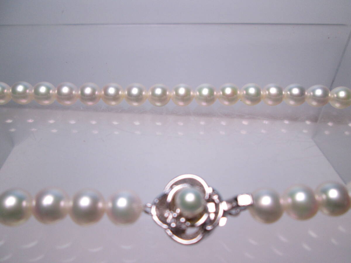 【江月】SILVER 本真珠珠 7,5mm のネックレス 芝翫香ケース付 _画像9