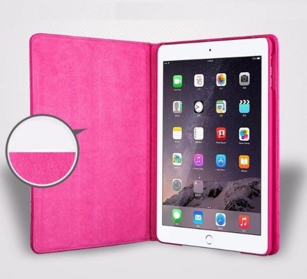 オ フィルム付き Apple iPad mini4 mini5 濃いピンク ケース カバー オートスリープ アップル アイパッド ミニ タブレット おしゃれ 保護_画像2
