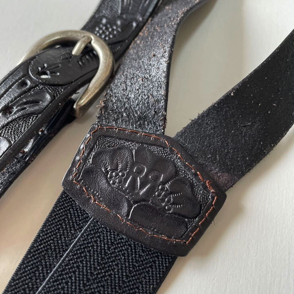 傑作】RRL “Tooled Leather Suspender” レザー ウエスタン 傑作】RRL “Tooled Leather Suspender” レザー ウエスタン