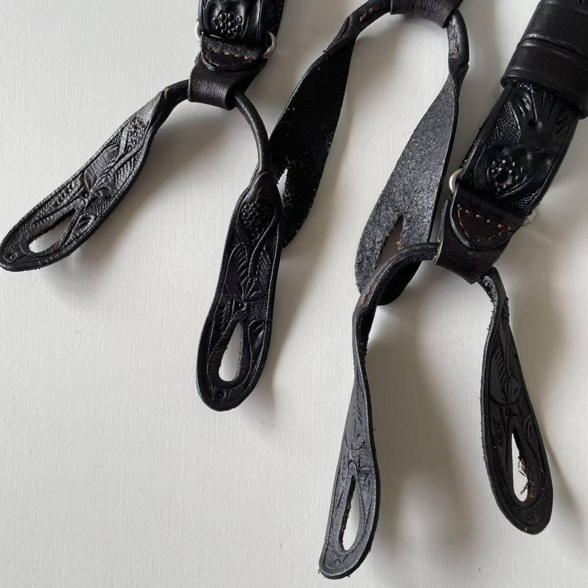 傑作】RRL “Tooled Leather Suspender” レザー ウエスタン 傑作】RRL “Tooled Leather Suspender” レザー ウエスタン