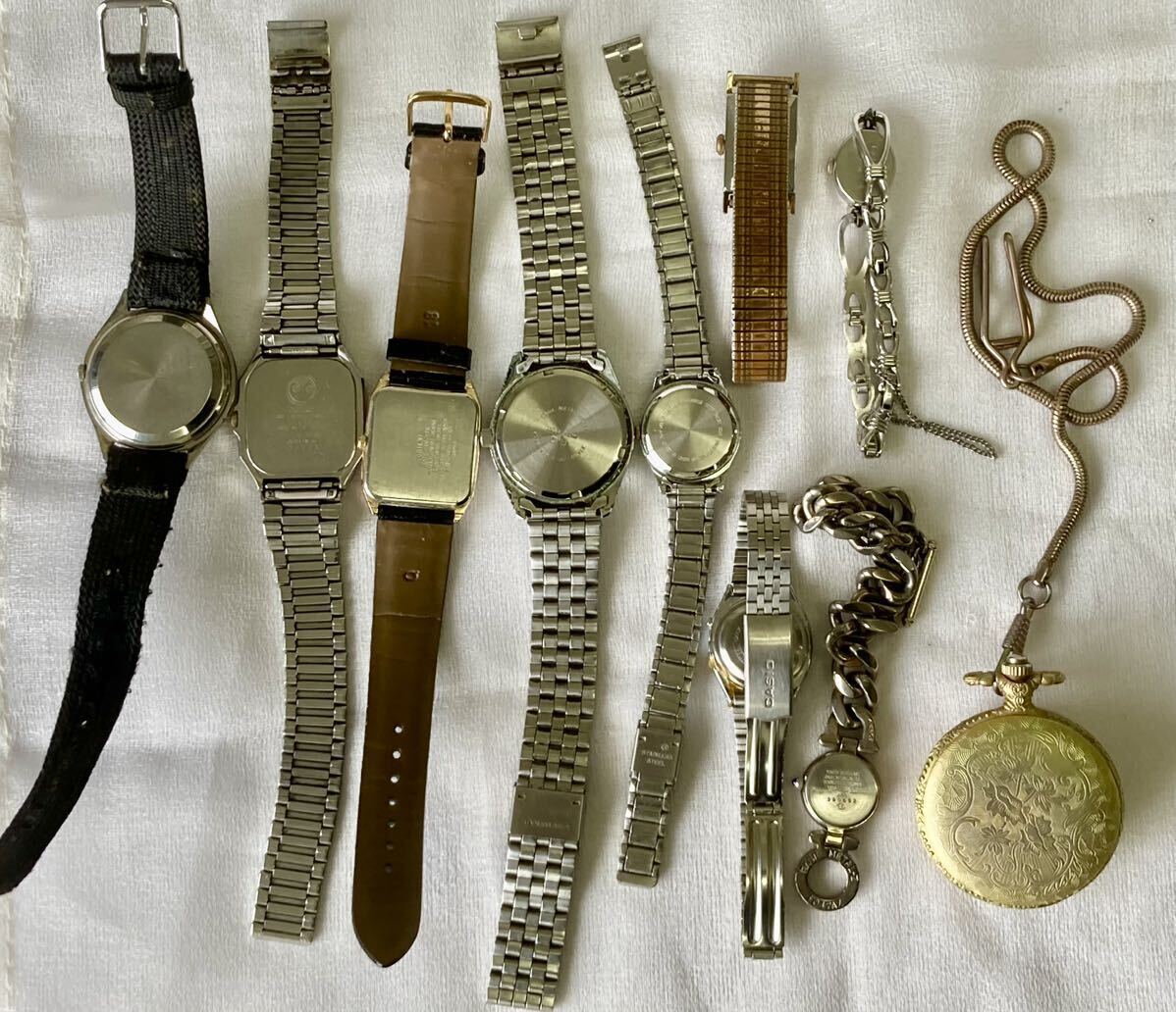 B 腕時計 懐中時計 10点おまとめ売り SEIKO セイコー クロノス タイプ2 カシオ Q＆Q メンズ レディース 中古 ジャンクの画像8
