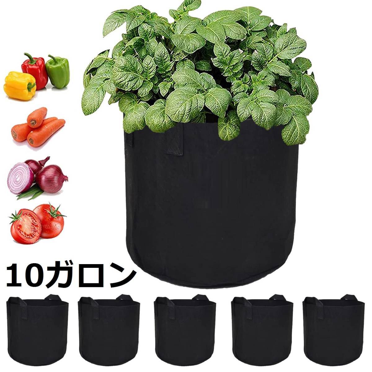 [ sale *5 sheets insertion ] 10 gallon planter cloth pot cultivation sack felt non-woven pot .. sack ventilation DIY gardening plant rearing vegetable cultivation high capacity 