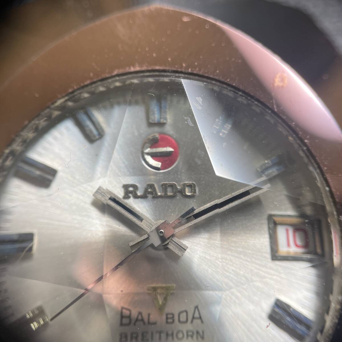 [S3-6]【稼働品】RADO ラドー BALBOA V バルボア ベルト無し 39642016 27 自動巻き カットガラス デイト メンズ 腕時計_画像9
