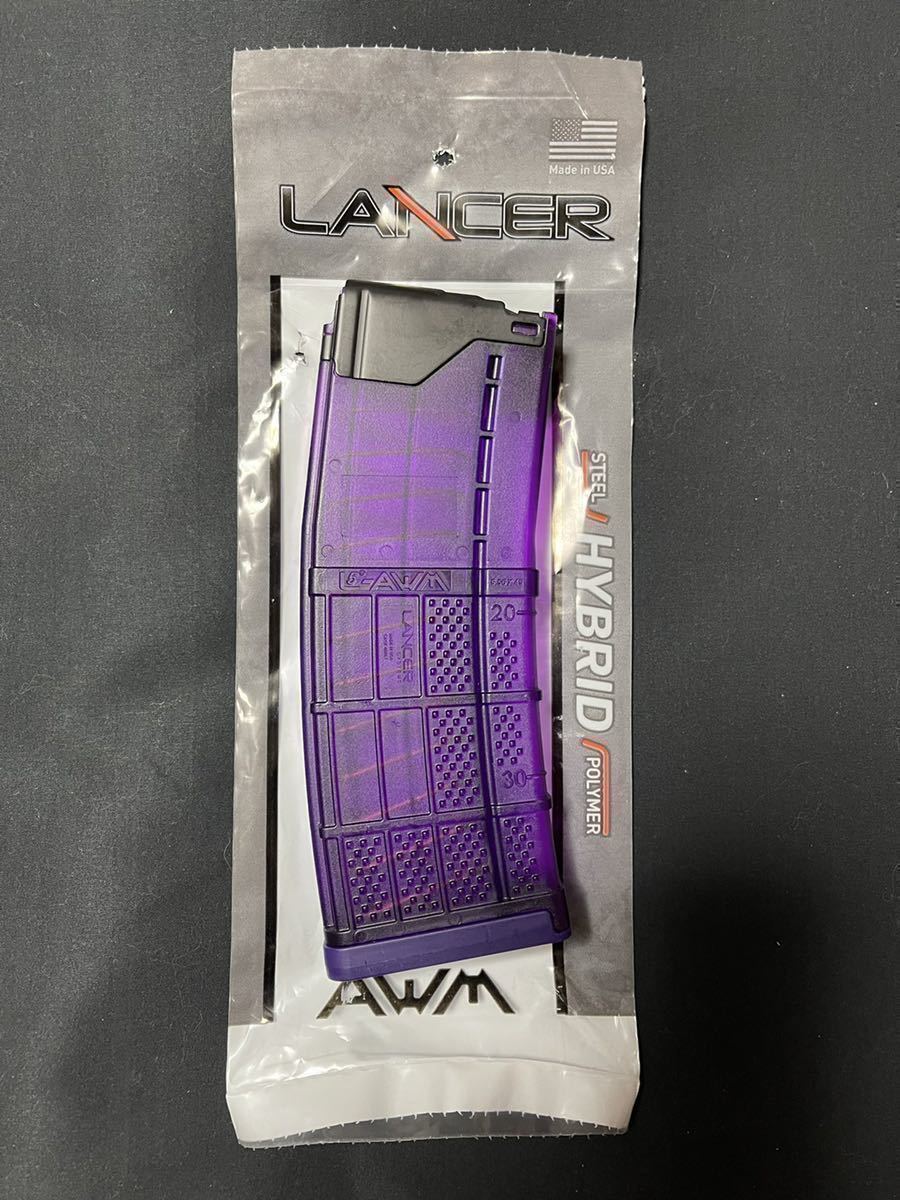 新品 実物 ランサー マガジン 紫 LANCER L5AWM 30 MAGAZINE Translucunt Purple M16 M4 HK416 30連 5.56x45mm 30rd Mag トレポン PTW 001の画像1