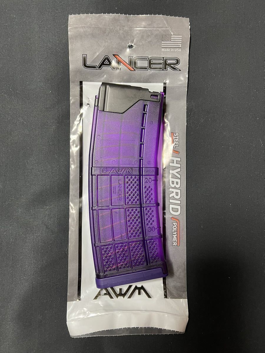 新品 実物 ランサー マガジン 紫 LANCER L5AWM 30 MAGAZINE Translucunt Purple M16 M4 HK416 30連 5.56x45mm 30rd Mag トレポン PTW 001_画像1