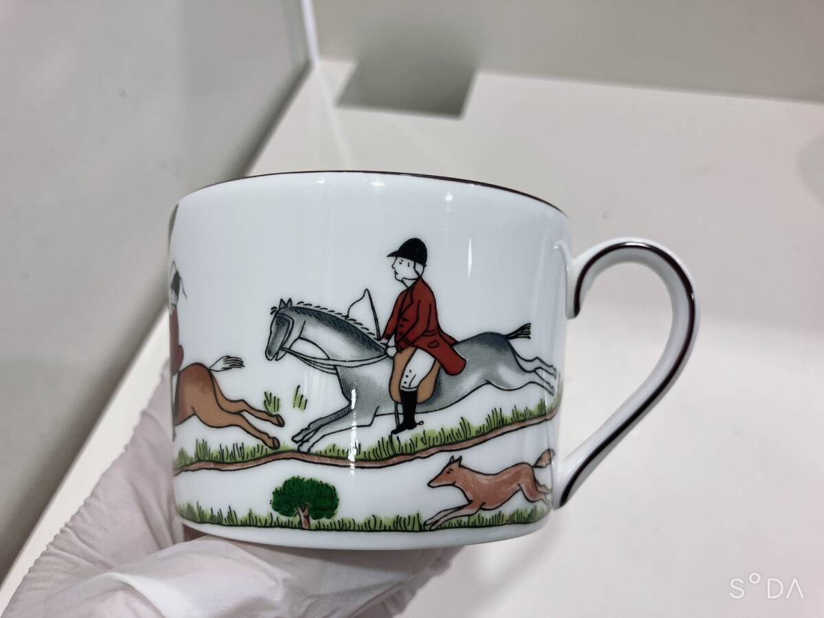 ◆Wedgwood ウェッジウッド HUNTING SCENES ハンティングシーン ボーンチャイナ カップ＆ソーサー 西洋磁器 1客の画像6