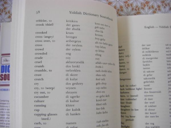 洋書 The Yiddish dictionary sourcebook : a transliterated guide to the Yiddish language イディッシュ語辞典 C13の画像7