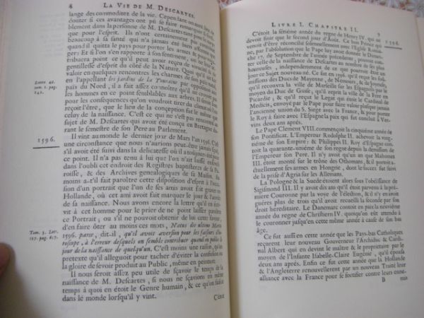 仏語洋書 La vie de Monsieur Des-Cartes 全2冊揃 Adrien Baillet アドリエン・バイエ デカルトの生涯 C12の画像8