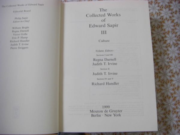 洋書 The collected works of Edward Sapir 7冊 エドワード・サピア 作品集 C4の画像6
