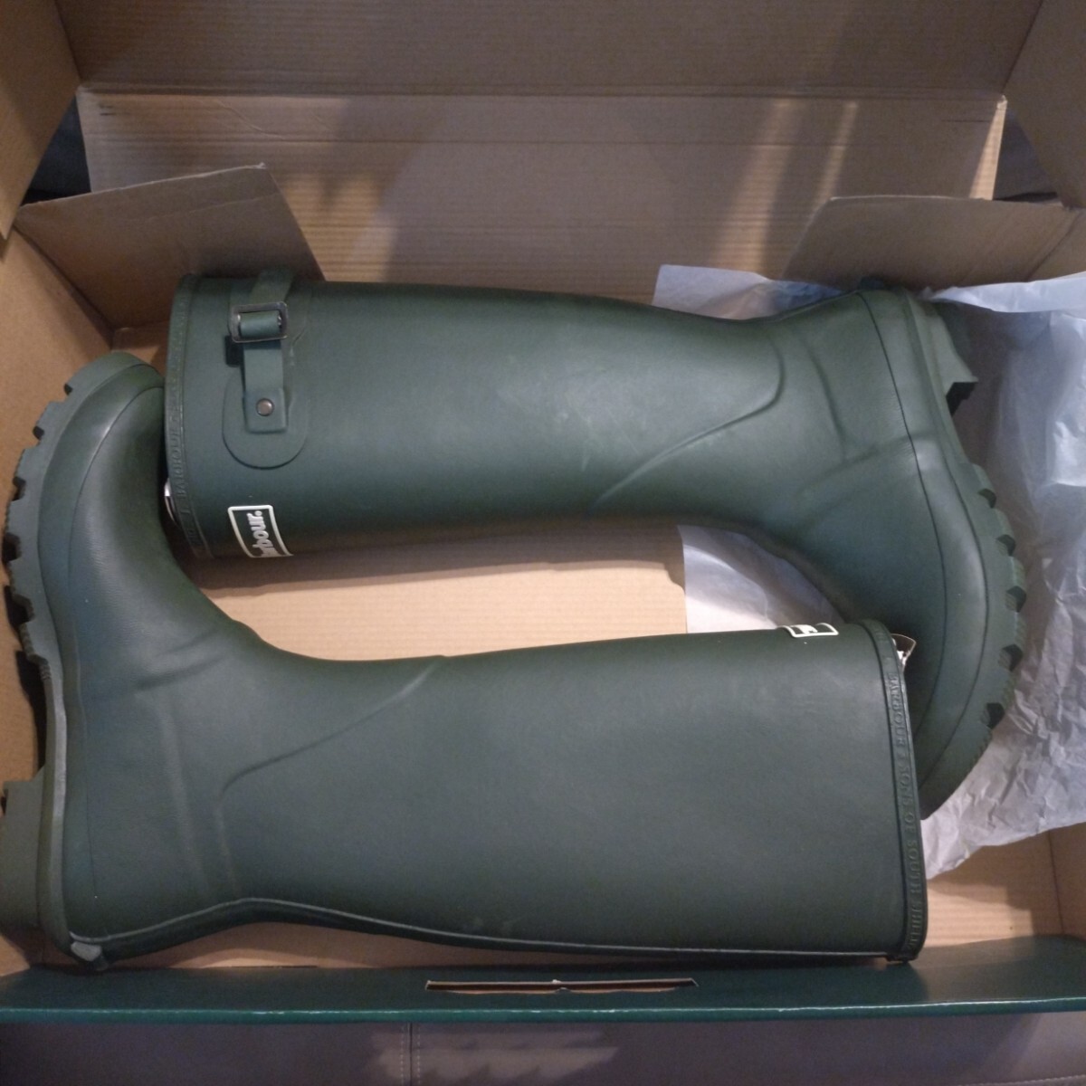  Barbour barbour Bab a-BEDE WILLIE bootwe Lynn ton boots olive olive UK8 Japan size 26.5cm rom and rear (before and after) rain boots new goods including carriage 