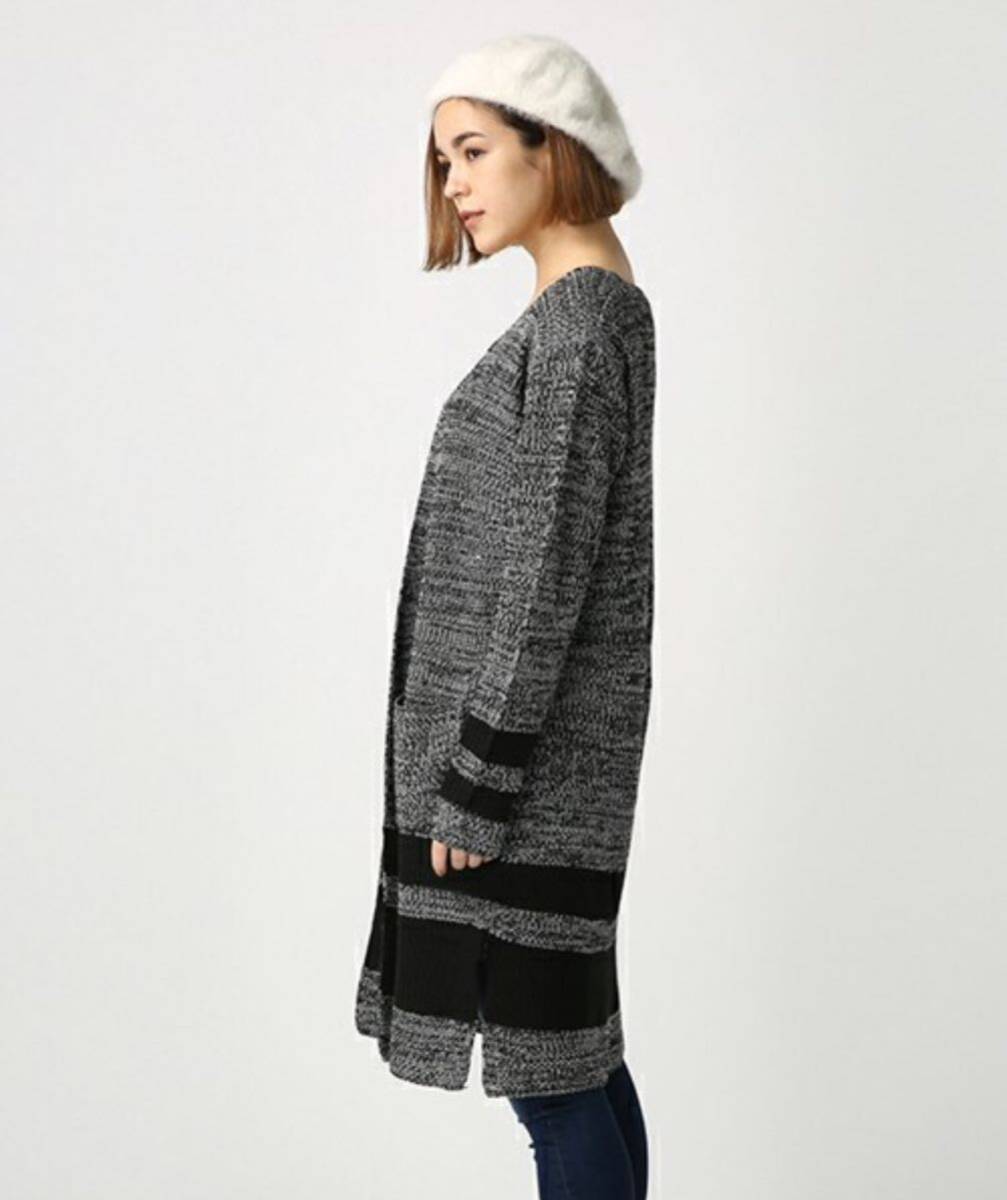 AZUL BY MOUSSY azur medium height knitted cardigan gray × black 