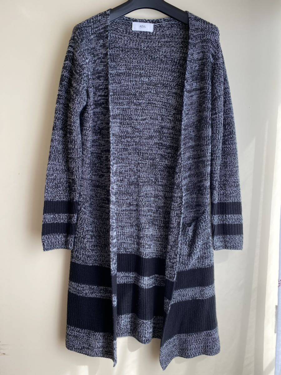 AZUL BY MOUSSY azur medium height knitted cardigan gray × black 