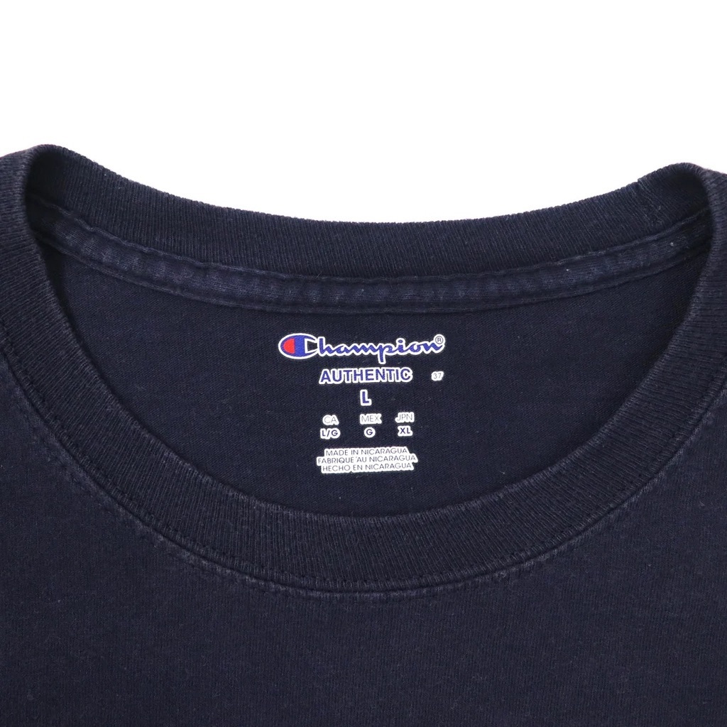 CHAMPION カレッジプリントTシャツ XL ネイビー コットン GEORGIA TECH ニカラグア製_画像4