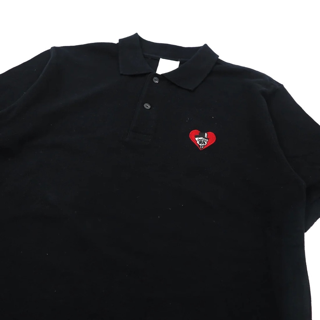 FLANSISCA ポロシャツ M ブラック コットン ワンポイントロゴ刺繍 BEAMS取り扱い_画像5