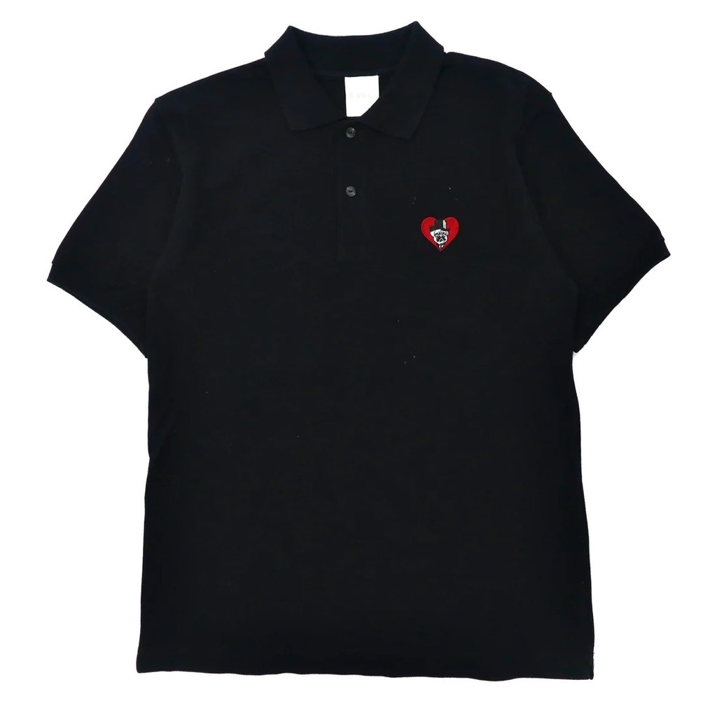 FLANSISCA ポロシャツ M ブラック コットン ワンポイントロゴ刺繍 BEAMS取り扱い_画像2